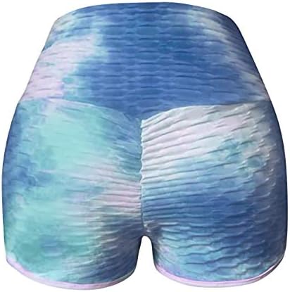 GOODTRADE8 Pantolon Kadınlar için Temel Kayma Bisiklet Kravat-boya Sıkıştırma Egzersiz Tayt Yoga Şort Pantolon