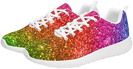 Gökkuşağı Glitter Ayakkabı kadın erkek koşu ayakkabıları Hafif Sneakers Nefes Yürüyüş koşu ayakkabıları Hediyeler için Açık Spor