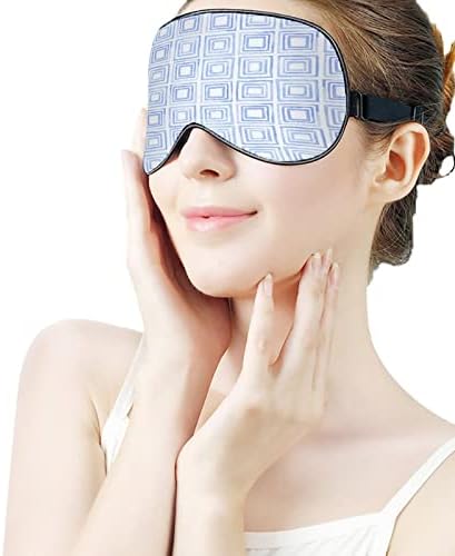Indigo Mavi Suluboya Geometrik Dikişsiz Desen Polyester Uyku Göz Maskesi Güncellenmiş Tasarım ışık Engelleme Uyku Maskesi, yumuşak