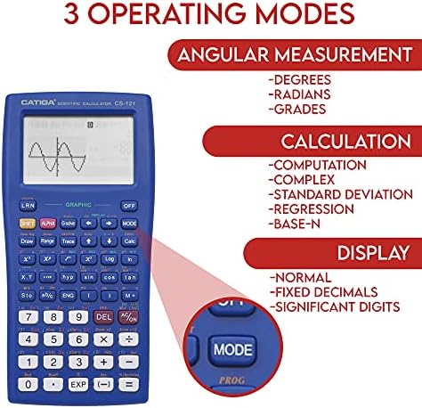 Bilimsel Grafik Hesap Makinesi-CATIGA CS121 - Bilimsel ve Mühendislik Hesap Makinesi-Programlanabilir Sistem (Mavi)