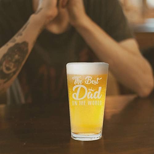 Veracco Dünyanın En Iyi Baba Komik doğum günü hediyesi Babalar Günü Için Baba Büyükbaba Üvey Pint bira bardağı (Şeffaf, Cam)