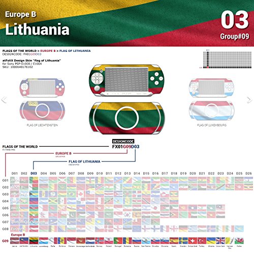 Sony PSP-E1000 / E1004 tasarım cilt Litvanya bayrağı çıkartma PSP-E1000 / E1004 için