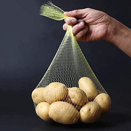 Shıyı 100 Adet 24 Kullanımlık Naylon Mesh Net Bakkal Oyuncaklar Meyve Sebze Depolama Poli Çanta Üretmek, Deniz Çanta (Sarı)