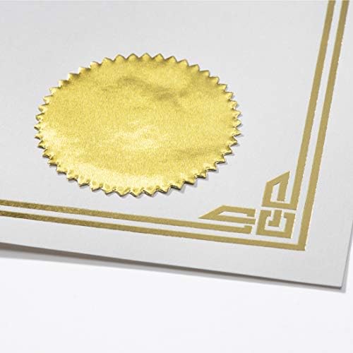 PaperDirect Altın Folyo Kabartmalı Tarak Kenarı Sertifika Mühürleri, 102 Paket