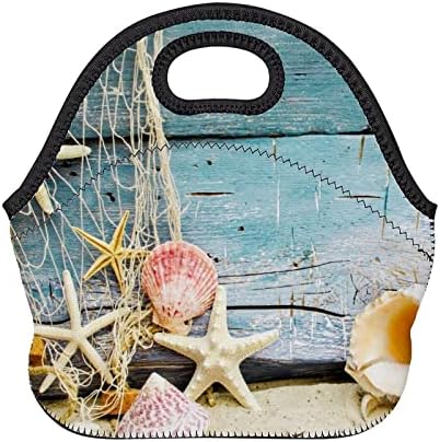 Plaj Deniz Kabuğu Denizyıldızı Öğle Tote Çanta Yalıtımlı Kullanımlık Yemek Gıda Konteyner Kutusu Çanta İçin Çalışma Piknik Yürüyüş