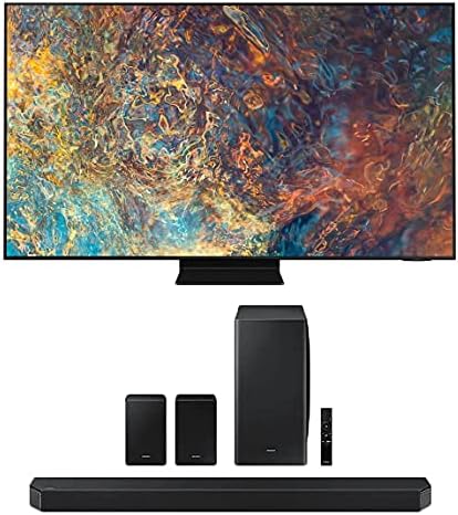 Samsung QN85QN90AA 85 Neo QLED QN90 Serisi 4 K Akıllı TV Titan Siyah ile bir Samsung HW-Q950A 11.1.4 Kanal Dolby Atmos Soundbar