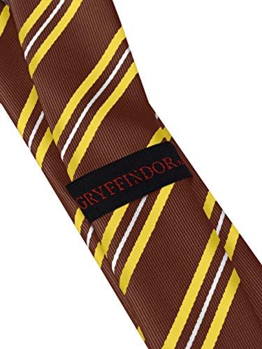 Harry Potter İnce Kravat Çizgili Gryffindor Evi Crest Kravat Boyunbağı (Gryffindor)