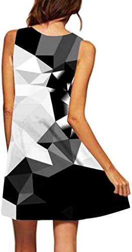 F_Gotal Bayan Elbiseler Yaz Kayış Pilili Elbise Kolsuz Rahat 3D Baskılı Plaj Sundress Parti Kokteyl Tankı Elbise