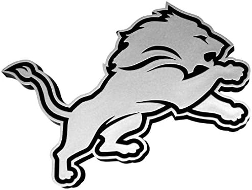 FANMATS NFL Detroit Lions Krom Otomobil Amblemi, 4 x 3
