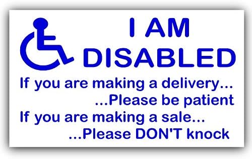 1 x Engelliyim Etiketi Dış Pencere veya Kapı Bilgi İşareti Teslimat Satış Hareketliliği Engellilik
