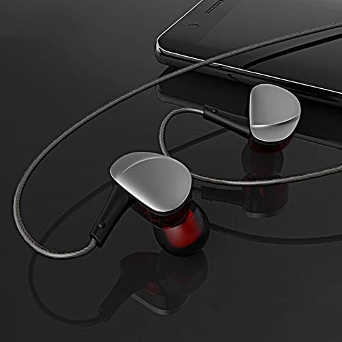 kulak İçi Kulaklıklar, S10 Evrensel Dört Çekirdekli Kulak içi 6D Bas HiFi Müzik Kablolu Kulaklık Spor Kulaklık-Siyah Gri