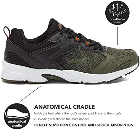 Avia Forte Erkek Koşu Ayakkabıları, Hafif Trail veya Erkekler için Atletik Koşu Ayakkabıları-Yeşil, Siyah veya Gri