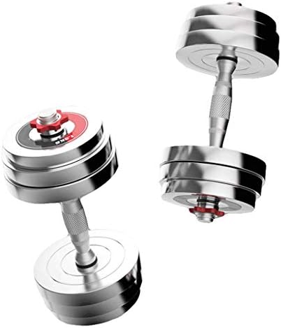 Dambıl Halter 2-in-1 Set, Bir Çift Spor Dambıl Ağırlıkları Elektroliz Çelikten yapılmış Erkekler Kadınlar için Gümüş