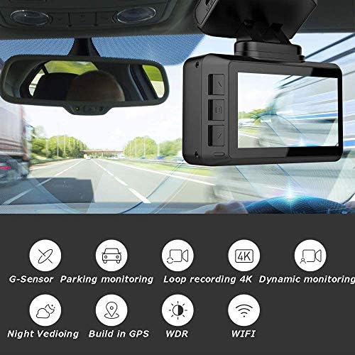 SEAMETAL 4 K Çizgi Kam, araç Dashboard Kamera Kaydedici Dahili WiFi GPS, 2.45 IPS Ekran, 170° Geniş Açı, IMX335, Dahil WDR G-Sensörü