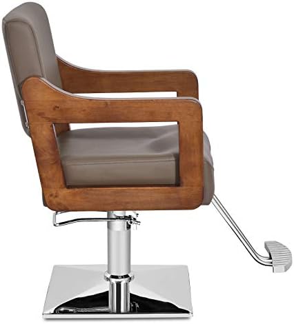 OKAKOPA Klasik Şekillendirici Salon Sandalye, ağır Berber Koltuğu Saç Stilisti Ekipmanları için Yüksekliği Ayarlanabilir Ahşap