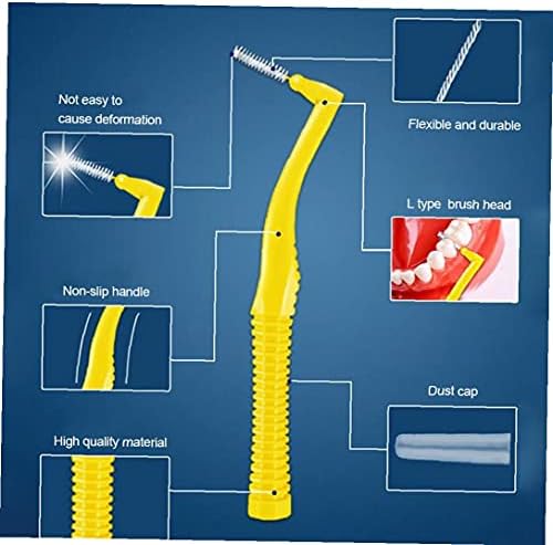 Diş Ipi Fırça Açılı Interdental Kürdan Diş Ipi Kafa Ağız Sağlıklı Diş Bakımı ıçin 0.7 mm Sarı 10 ADET Ağız Bakımı