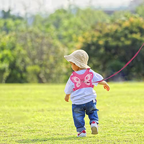 Yürüyor Çocuk Tasma Kelebek Koşum Bilek Çocuk Toddlers Tasmalar Emniyet Yürüyüş Bilek Çocuk Kız Erkek için (Pembe)