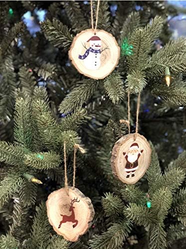 3 Set Büyük Meşe Noel Süsler-Santa, Ren Geyiği ve Kardan Adam El-Boyalı Ahşap Noel Ağacı Süslemeleri-Mükemmel Noel Süsler Mini