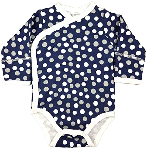 123 Ayı bebek yan yapış Kimono Bodysuit %100 Pamuk Mitten manşet erkek kız ile