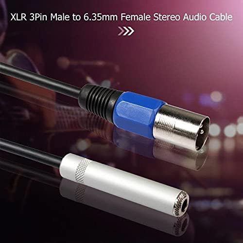 SXYLTNX Erkek 6.35 mm Kadın Stereo Ses Kablosu Jack 3pin Kadın 6.35 mm Kadın Stereo Ses Kablosu Adaptör Kablosu