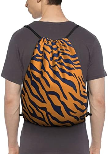 İpli sırt çantası kaplan hayvan baskı serin dize çanta Sackpack spor salonu alışveriş spor Yoga için