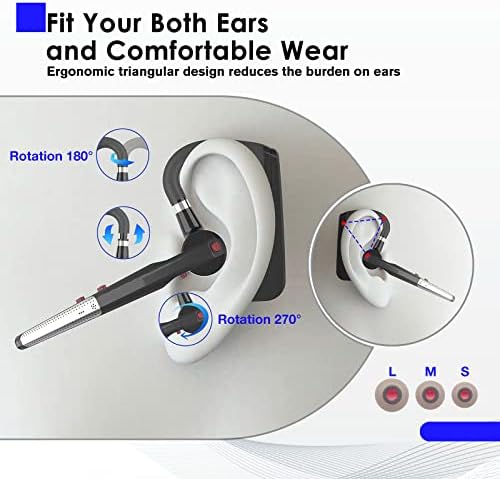 Englear Gürültü İptal Bluetooth Kulaklık Kablosuz Tek Kulak Kulaklık için Mikrofon ile Kamyon Şoförü/İş / Egzersiz, uzun Pil