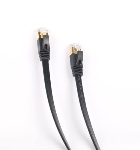 Kablo Klipsli ve Etiketli Uzun Ethernet Kablosu Cat 7 Düz Bilgisayar Korumalı LAN Kablosu, Yönlendirici, Modem, Xbox, Anahtar,