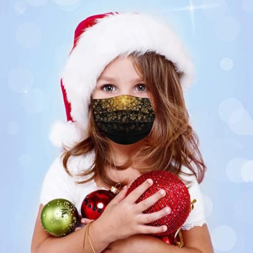 Çocuklar Noel Disposable_Face_Masks, 50 ADET kar tanesi tatil 3 kat koruma kapağı kız erkek okul için nefes