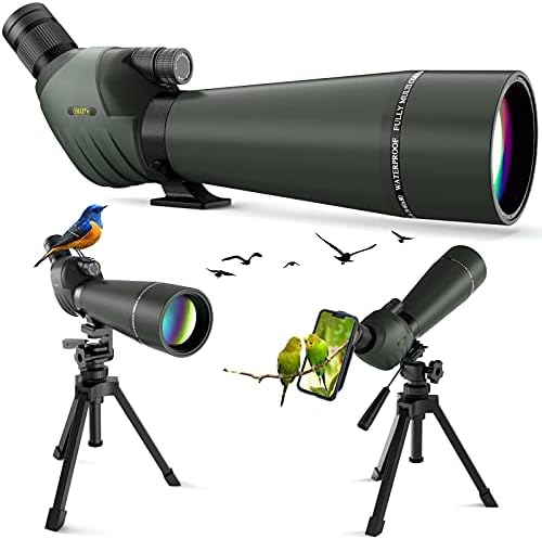 Emarth 20-60x80 HD Spotting Kapsamları Hedef Çekim için, Gözcü Kapsam Çekim Aralığı için Kuş Gözlemciliği Avcılık, Sporting Kapsamları