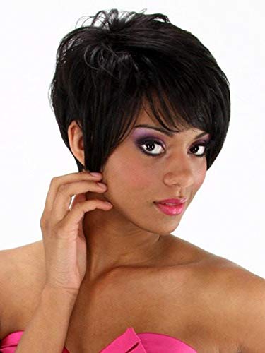 FCHW Sentetik peruk Kısa Peri Kesim Saç peruk Patlama Ile Peruk Kısa Siyah Saç Modelleri Sentetik Peruk Kadınlar Için Popüler