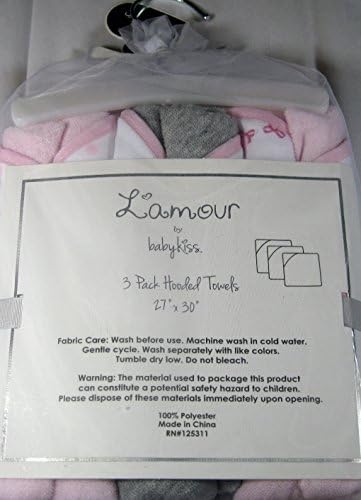 Lamour 3 Paket Kapşonlu Bebek Havluları Babykiss tarafından Bebek Kızları için-Çeşitli Tasarımlar Pembeler