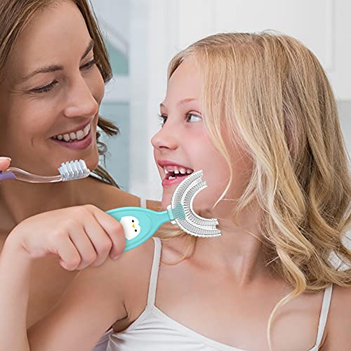 Çocuklar U - Şekilli Diş Fırçası, Gıda Sınıfı Yumuşak Silikon Fırça Kafası Diş Fırçaları, Manuel Eğitim Diş Fırçaları 360° Oral