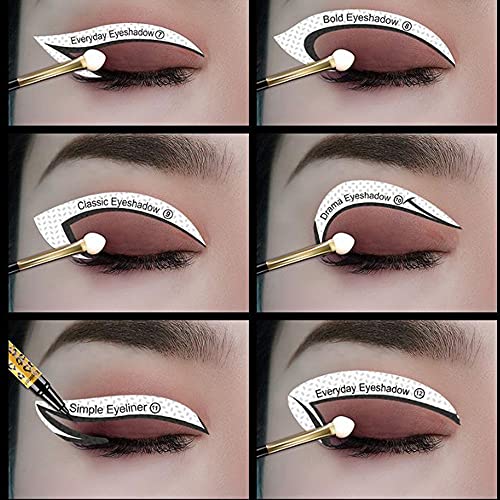 Profesyonel Eyeliner Kaş Stencil Göz Farı Damga Pedleri Şablonlar Yamalar Çıkartmalar Kedi Kanatlı Eyeliner Bant Göz Makyaj Sanatçısı