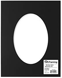 PA Çerçeveleme, Fotoğraf Mat Tahtası, 5 x 7 inç Fotoğraf Sanatı Boyutu için 8 x 10 inç Çerçeve, Oval Krem Çekirdek / Siyah