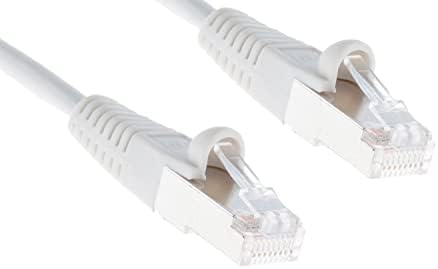 CablesAndKits - [50 Paket] Korumalı (STP) CAT5E 0,5 Ayak Beyazı, Snagless Önyüklemeli Ethernet Kablosu, PVC Kılıf (cm), Saf Bakır,