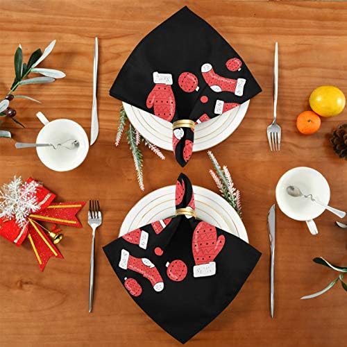 YUEND için Aile Ziyafetler Düğün Partiler Restoran Masa Keten Merry Elk Karikatür Bez Peçeteler Yemekleri Baskı