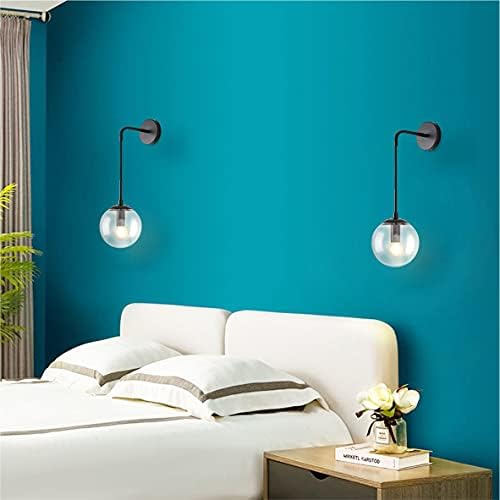 BOKT siyah küre cam duvar aplik Modern endüstriyel duvar lambası ile temizle abajur 2 ışık Retro duvar montaj ışık aplik koridor