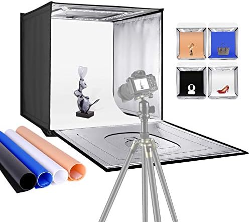 Neewer Fotoğraf stüdyosu ışık kutusu, 24” × 24” Ayarlanabilir Parlaklık ile çekim ışık çadır, katlanabilir ve Taşınabilir Masa