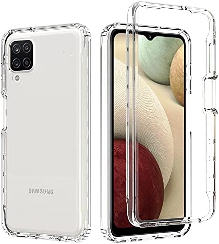Samsung Galaxy A12 için Tasarlanmış Morjgin Kristal Berraklığında Kapak, 2 in 1 Koruyucu, Çift Katmanlı Sert PC + TPU Ağır Darbeye