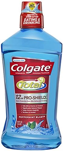 Colgate Total Pro-Shield Alkolsüz Gargara, Antibakteriyel Formül, Nane-1L, 33.8 Sıvı Ons