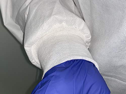 Steril Olmayan Tek Kullanımlık Beyaz Elbise SMS Nefes Alabilen Malzeme, Elastik Manşet, Arka Kravat, 60 Önlük / Kutu