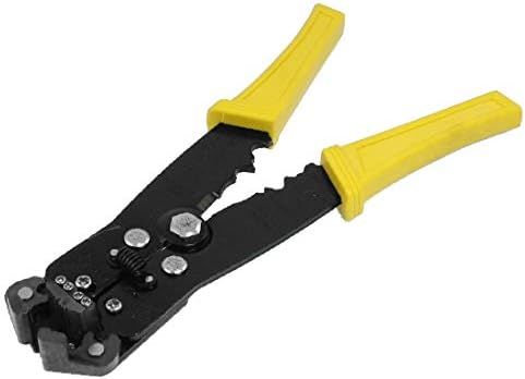 X-DREE Sarı Plastik Saplı Otomatik Kablo Tel Stripper Terminali Crimper (Manija plástica amarilla Kablo automático Pelacables