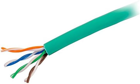 C2G 43402 Cat5e Dökme Kablo - Telli İletkenli Korumasız Ethernet Ağ Kablosu, Duvar İçi CMR Dereceli, TAA Uyumlu, Yeşil (1000