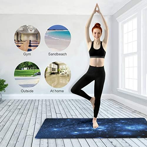 Baofu Galaxy Kaymaz Yoga Mat Egzersiz Fitness Çevre Dostu Sıcak Mat Uzun TPE Katlanabilir Doğal Toksik Olmayan Pilates Mat Taşıma