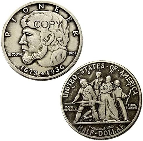 BİNFAR 1936 Yarım Dolar Pioneer Sikke Çoğaltma, Nadir ABD Amerika Birleşik Devletleri Amerikan Antika Gümüş Sikke Sikke Koleksiyonu