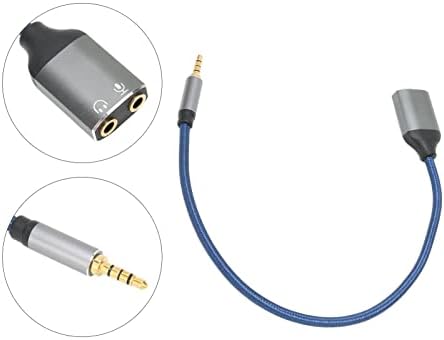 Shanrya 1 Erkek 2 Kadın Kablo, alüminyum Alaşım Bağlayıcı Naylon Örgü Kulaklık Splitter Taşınabilir Stereo Hafif için için