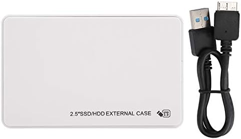 Tgoon Mobil Sabit Disk Kutusu, Destek 3 TB Uygun Tasarım Mobil Sabit Disk Sabit Disk için Geniş Uyumluluk (Beyaz)