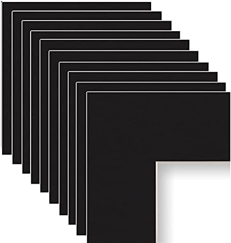 Resim Çerçevesi için Çerçeve Amo 12x16 Siyah Mat, 8x12 Resim için 7.5x11. 5 Konik Kesim, Beyaz Çekirdek, 10'lu Paket