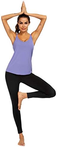 Loovoo Egzersiz Tops Kadınlar için Yoga Tankı Üstleri Spor Tankı Üstleri Koşu Activewear kolsuz üstler