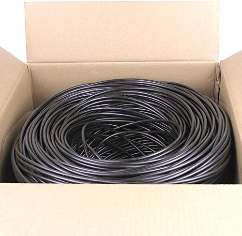 Beş Yıldızlı Kablo Cat5e 24AWG 1000 Ft Açık UV Anma UTP Ethernet LAN Ağı CCA Kolay Çekme Kutusu Kablosu-Siyah (1000 Ft)